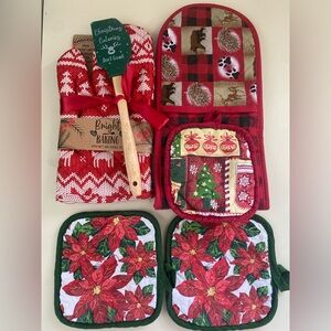 Holiday Festive Red and Green Kitchen Set